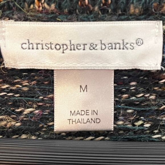 Christopher & Banks Cardigan Sweater Womens Medium Multicolored Textured Boxy - Picture 6 of 11